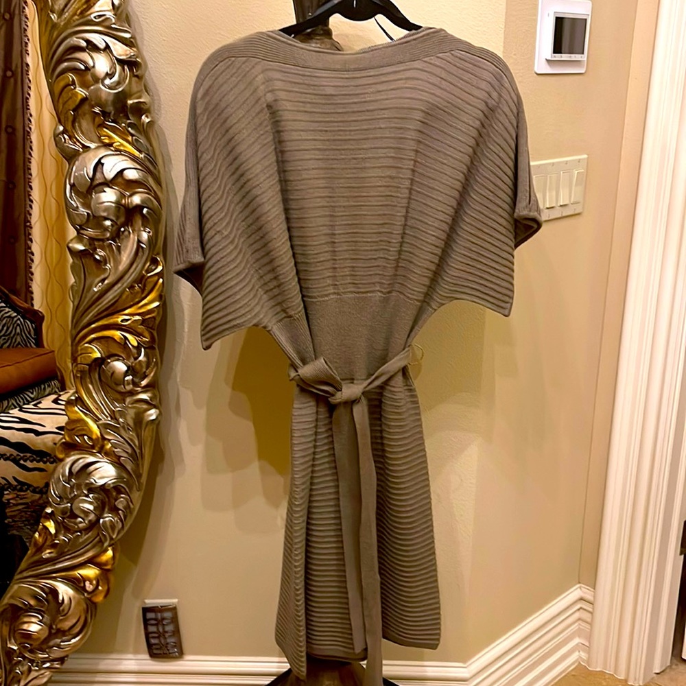Sweater dress w/zipper detail around neckline